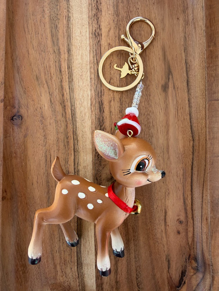 Bambi Christmas Deer Bag Charm
