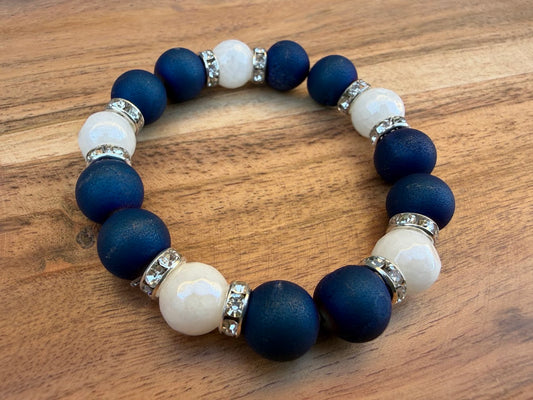 Bold Blue & White Bracelet