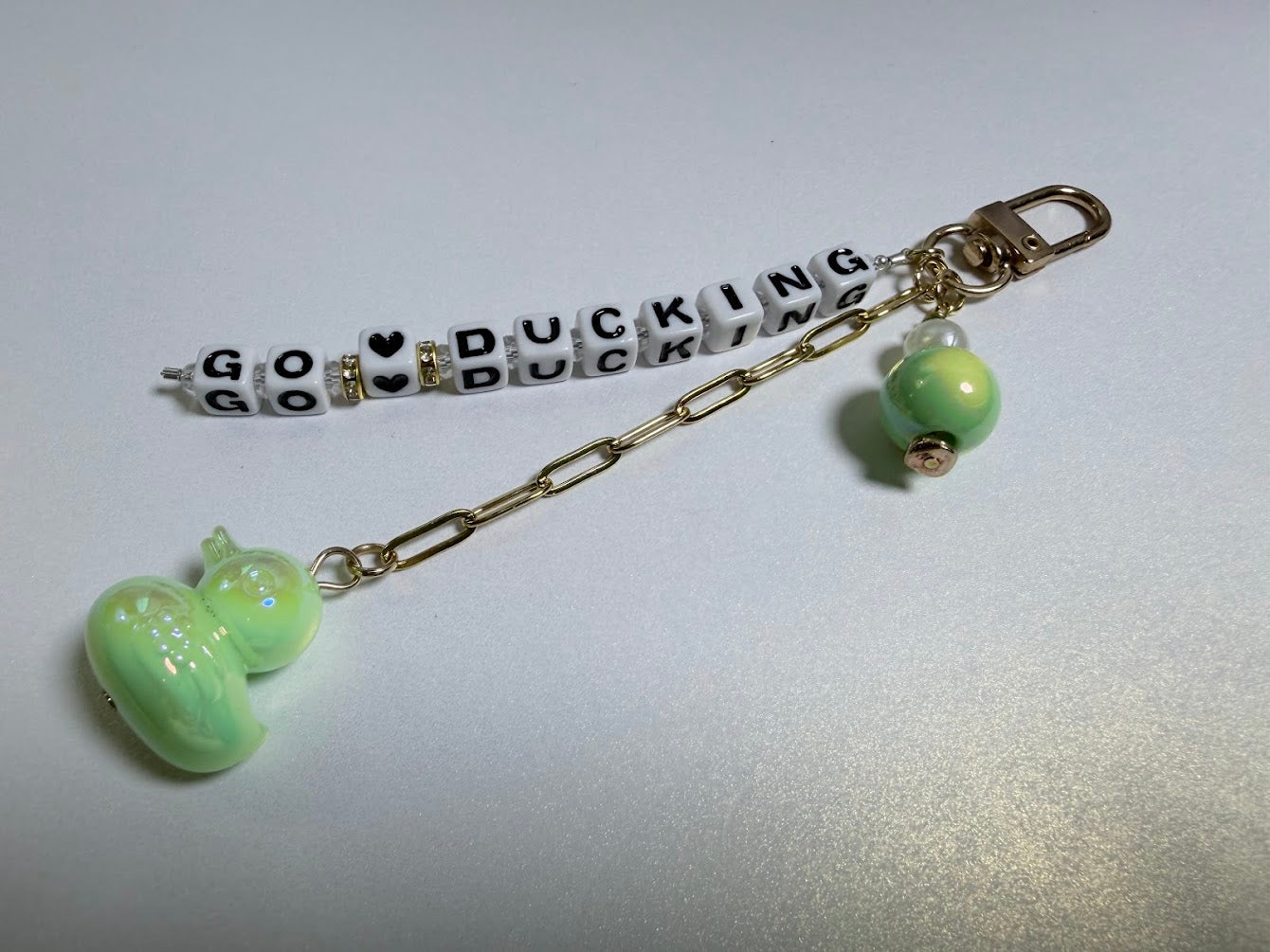 Green "Go Ducking" Bag Charm