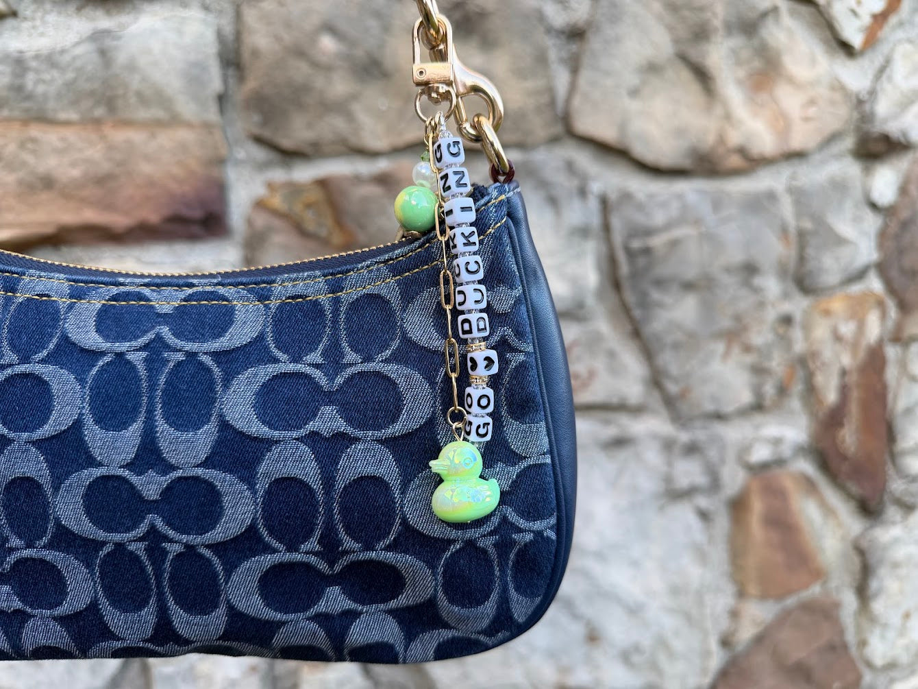 Green "Go Ducking" Bag Charm