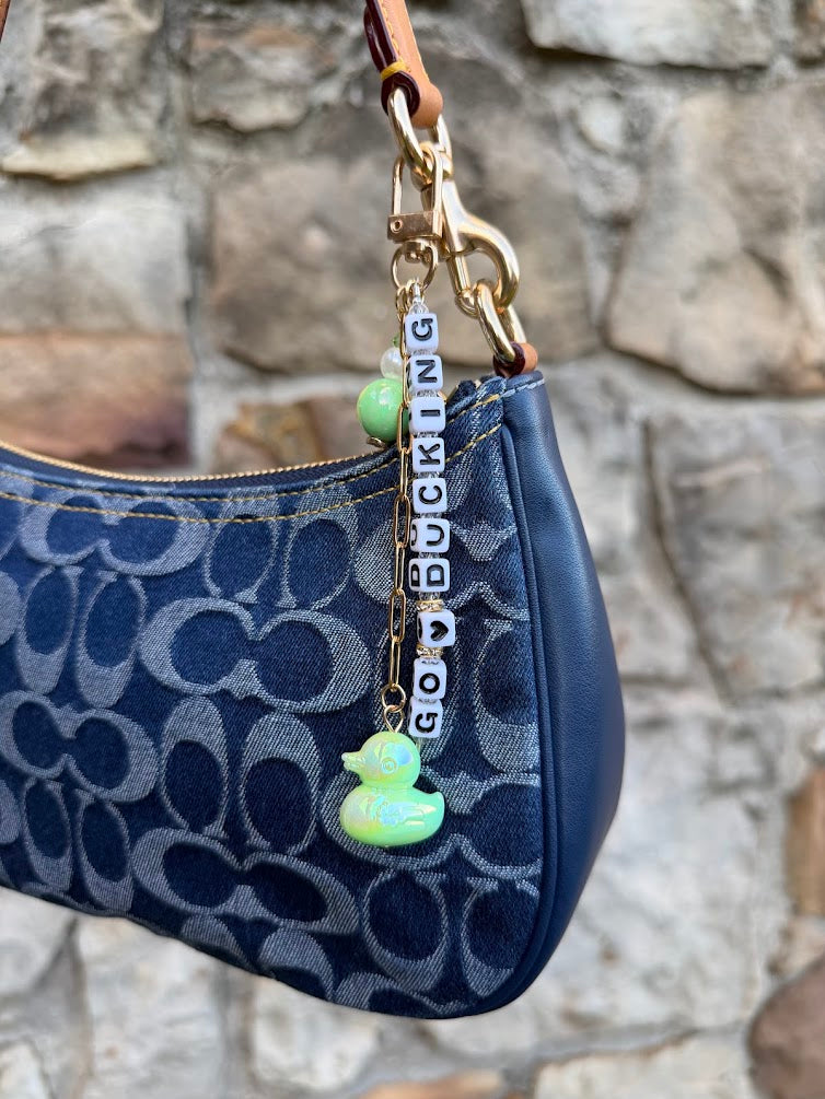 Green "Go Ducking" Bag Charm