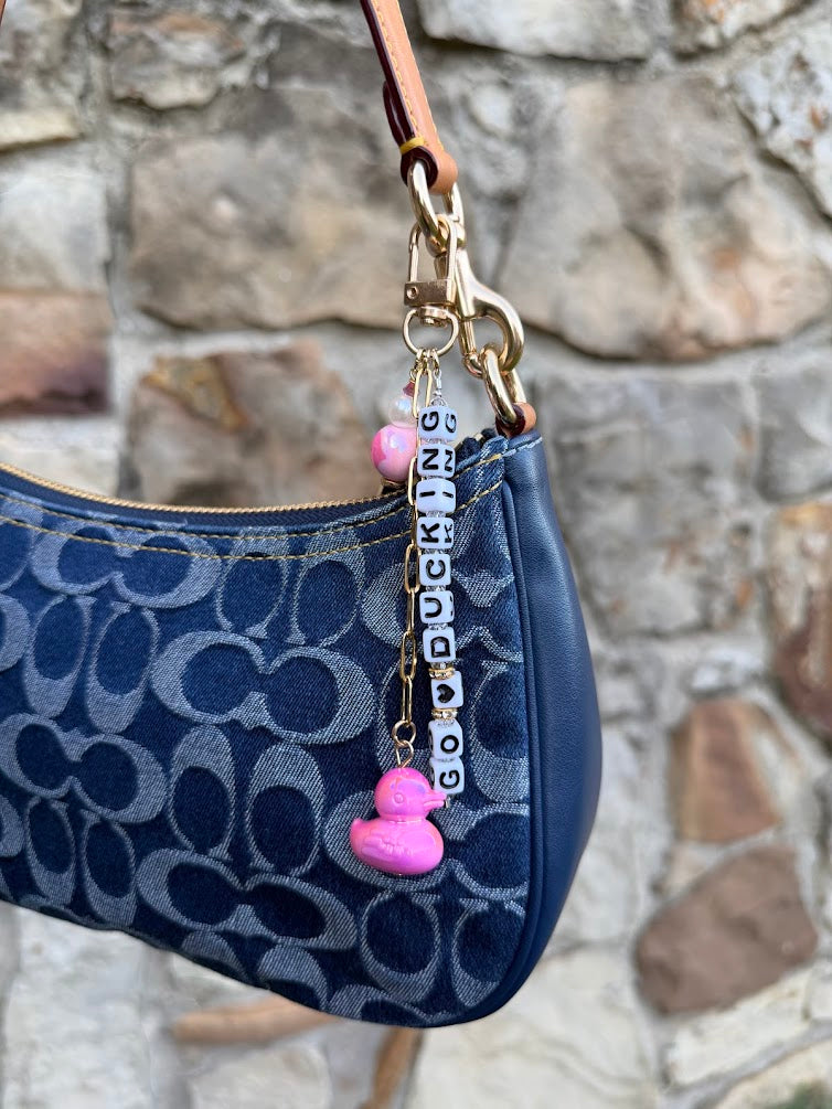 Pink "Go Ducking" Bag Charm