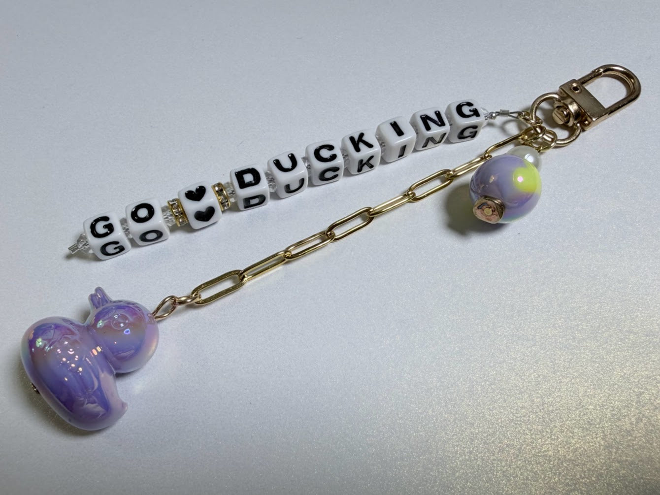 Purple "Go Ducking" Bag Charm