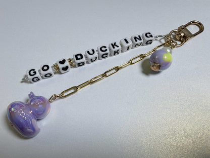Purple "Go Ducking" Bag Charm