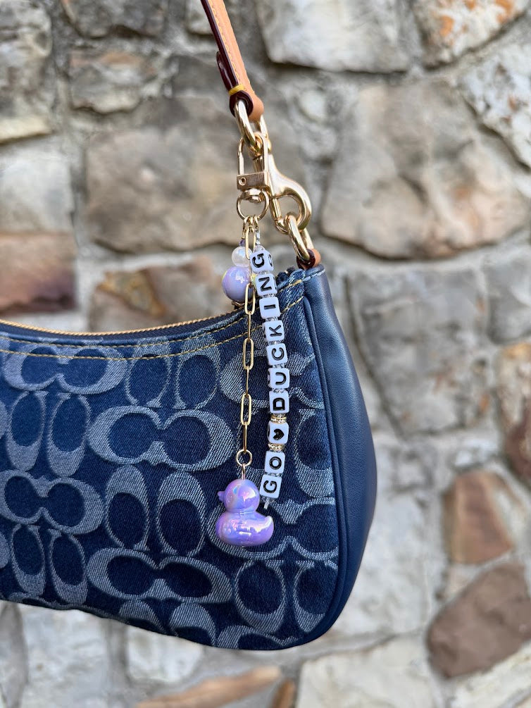 Purple "Go Ducking" Bag Charm